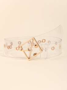 Eyelet Decor Clear Belt