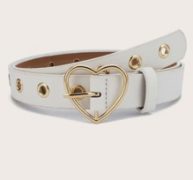 Eyelet Decor Heart Buckle Belt