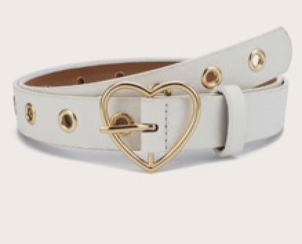 Eyelet Decor Heart Buckle Belt