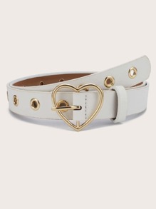 Eyelet Decor Heart Buckle Belt