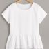 Eyelet Embroidery Ruffle Hem Blouse