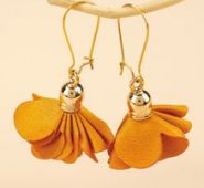 Fabric Flower Drop Earrings