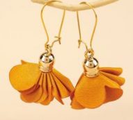 Fabric Flower Drop Earrings