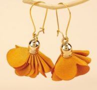 Fabric Flower Drop Earrings