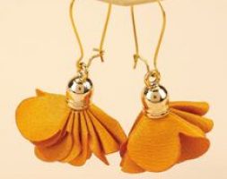Fabric Flower Drop Earrings