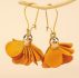 Fabric Flower Drop Earrings