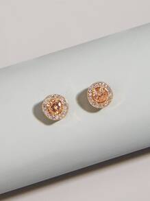 Faux Gem Rhinestone Stud Earrings