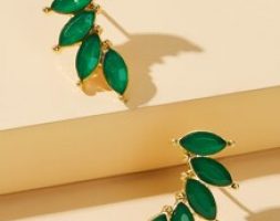 Faux Gemstone Stud Earrings 1pair