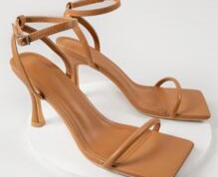 Faux Leather Ankle Strap Stiletto Heels