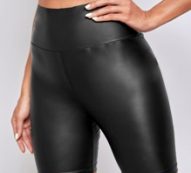 Faux Leather High-Rise Biker Shorts