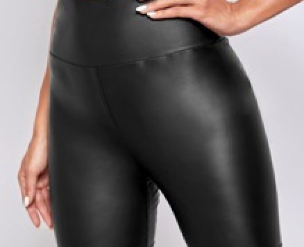 Faux Leather High-Rise Biker Shorts