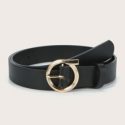 Faux Leather O-Ring Buckle Belt