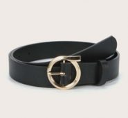 Faux Leather O-Ring Buckle Belt