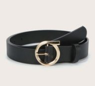 Faux Leather O-Ring Buckle Belt