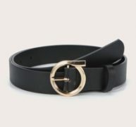 Faux Leather O-Ring Buckle Belt