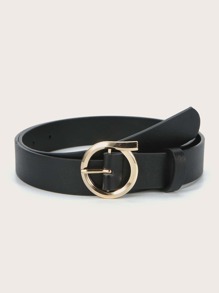 Faux Leather O-Ring Buckle Belt