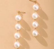 Faux Pearl Beaded Drop Earrings