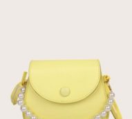 Faux Pearl Beaded Flap Satchel Bag