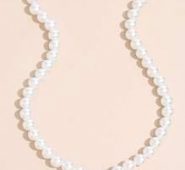 Faux Pearl Beaded Necklace