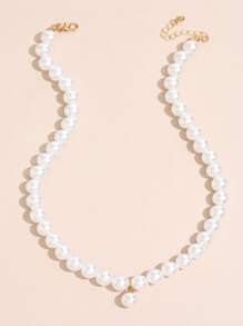 Faux Pearl Beaded Necklace