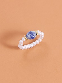 Faux Pearl Beaded Ring