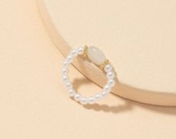 Faux Pearl Beaded Ring