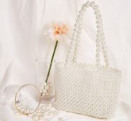 Faux Pearl Beaded Tote Bag