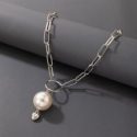 Faux Pearl Chain Necklace