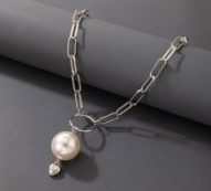 Faux Pearl Chain Necklace
