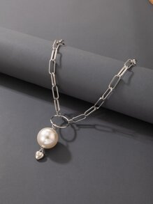 Faux Pearl Chain Necklace