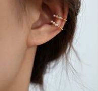 Faux Pearl Decor Ear Clip 2pcs