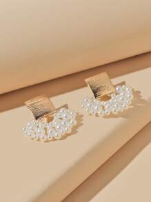 Faux Pearl Decor Earrings