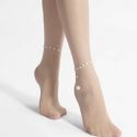 Faux Pearl Decor Fishnet Tights