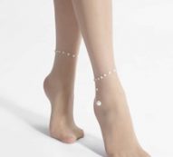 Faux Pearl Decor Fishnet Tights