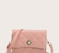Faux Pearl Decor Flap Crossbody Bag