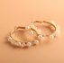 Faux Pearl Decor Hoop Earrings