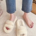 Faux Pearl Decor Open Toe Slippers