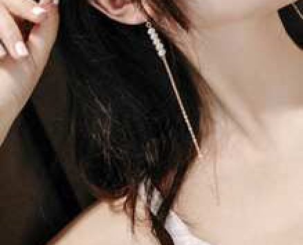 Faux Pearl Detail Long Drop Earrings 1pair