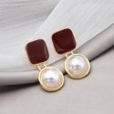 Faux Pearl Drop Earrings