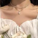 Faux Pearl Layered Necklace