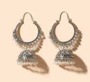 Faux Pearl Tassel Drop Jhumka Earrings