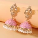 Faux Pearl Tassel Drop Jhumka Earrings