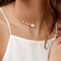 Faux Pearl & Bird Detail Chain Necklace