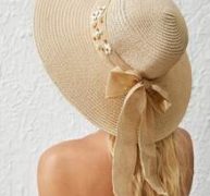 Faux Pearl & Floral Decor Straw Hat