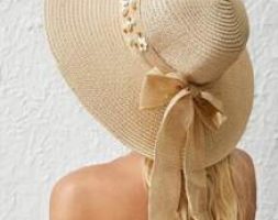 Faux Pearl & Floral Decor Straw Hat