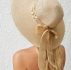 Faux Pearl & Floral Decor Straw Hat