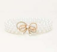 Faux Pearl & Rhinestone Decor Belt
