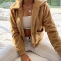 Faux Shearling Zip-Up Teddy Jacket