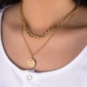 Figure Engraved Layered Chain Necklace