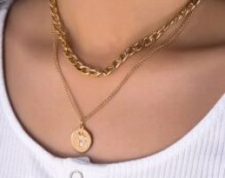 Figure Engraved Layered Chain Necklace